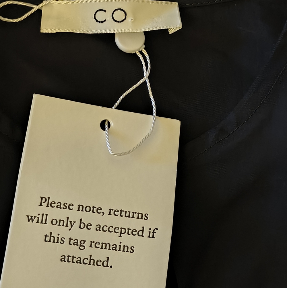 Co. Collection Silk Blend Elegant Black Long Sleeve Dress M Dark Romantic Gurge - Picture 12 of 12
